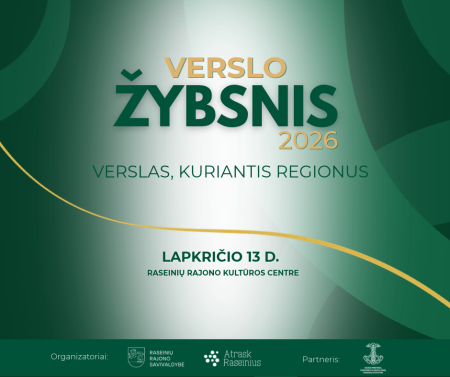 Raseinių krašto verslo bendruomenę kviečiame į „Verslo žybsnį 2026“