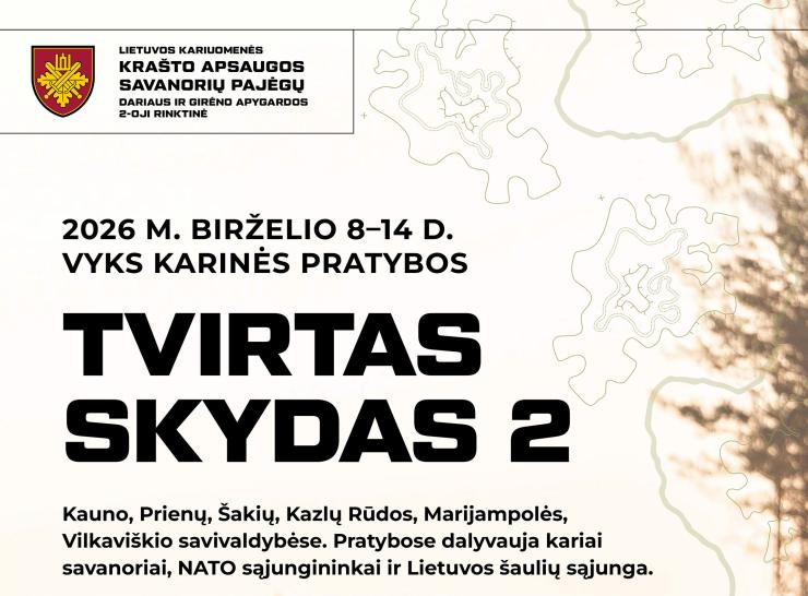 Informacija apie planuojamas karines pratybas