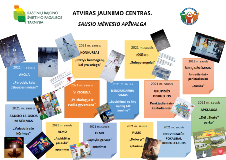 Raseinių rajono švietimo pagalbos tarnybos Atviras jaunimo centras. Sausio mėnesio apžvalga