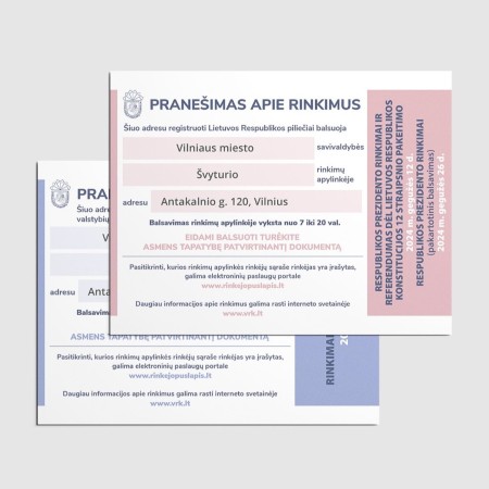 Rinkėjų pašto dėžutėse – pranešimai apie dvejus rinkimus
