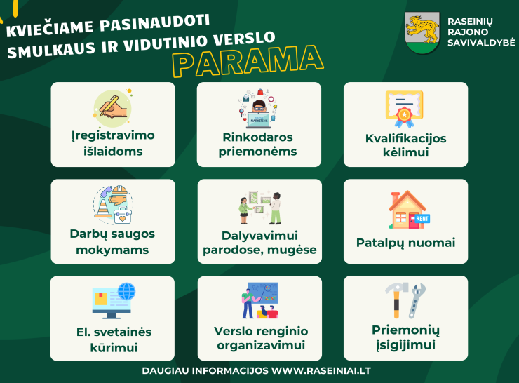 Kviečiame pasinaudoti smulkaus ir vidutinio verslo rėmimo parama
