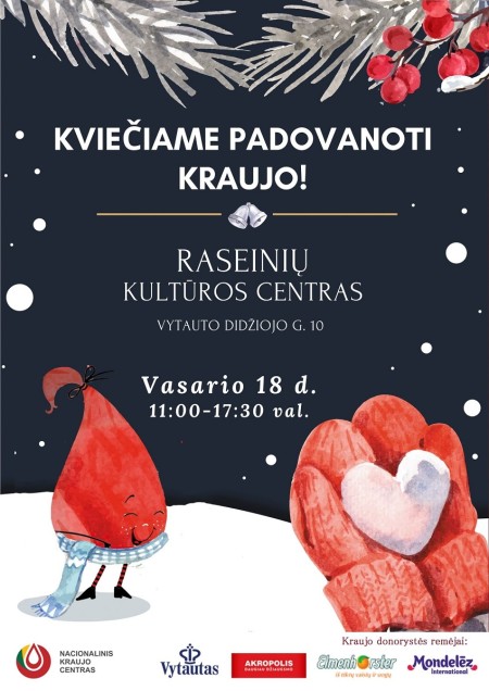 Raseiniškiai kviečiami dalyvauti kraujo donorystės akcijoje