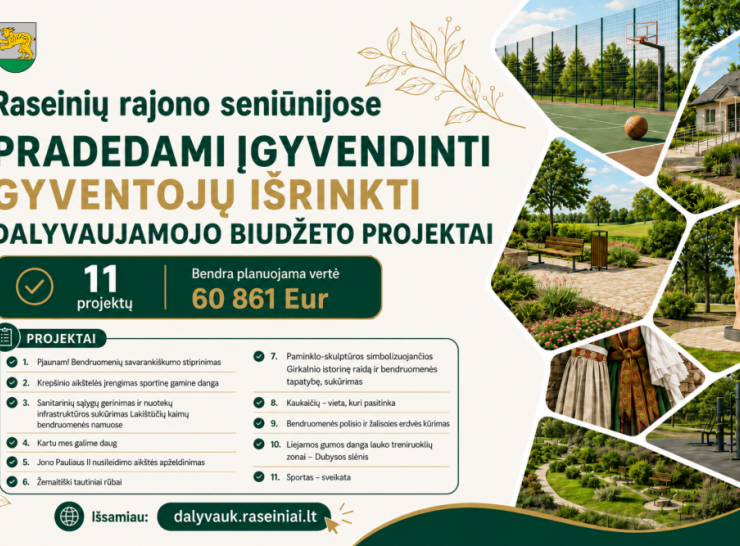Raseinių rajono seniūnijose pradedami įgyvendinti gyventojų išrinkti projektai