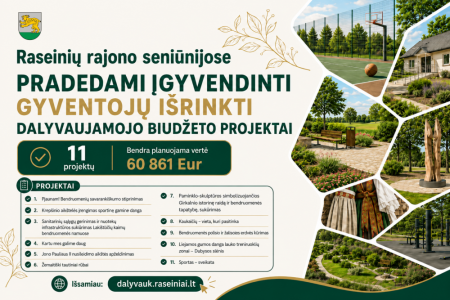 Raseinių rajono seniūnijose pradedami įgyvendinti gyventojų išrinkti projektai