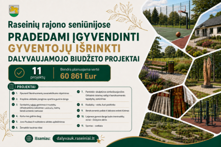 Raseinių rajono seniūnijose pradedami įgyvendinti gyventojų išrinkti projektai