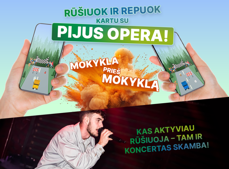 Kviečiame Raseinių krašto mokyklas į interaktyvų žaidimą „Rūšiuok ir repuok kartu su „Pijus Opera“!