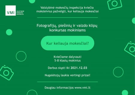 VMI kviečia moksleivius pažvelgti, kur keliauja mokesčiai 